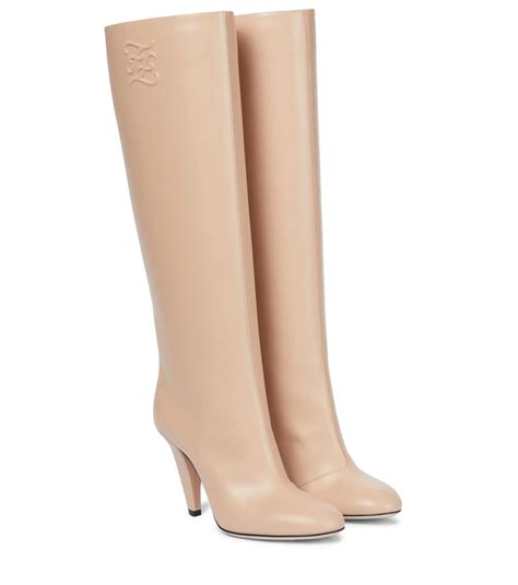 fendi white knee high boots|fendi knee high patent boots.